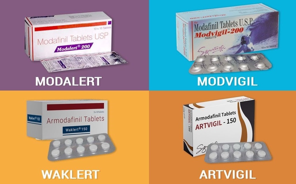 What are most popular modafinil and armodafinil brands in the UK?